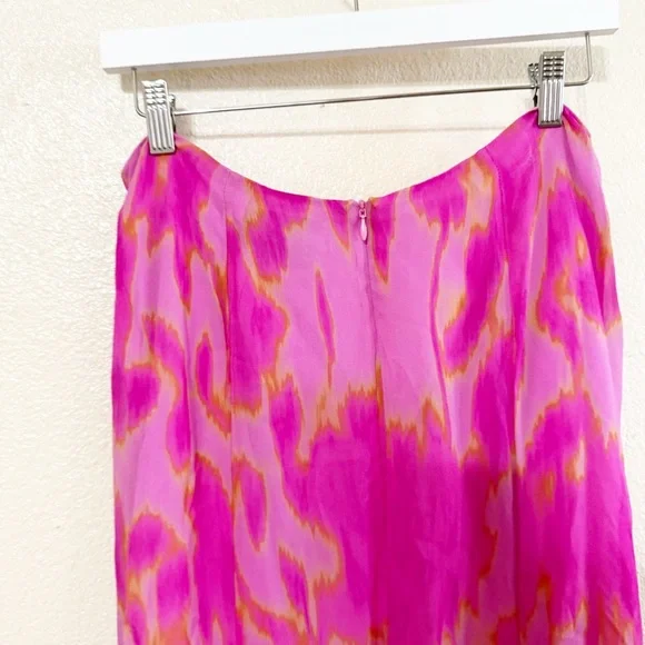 The Wolf Gang Rhapsody Maxi Skirt Candy Haze Frilly High Slit Hot Pink Floral - Picture 12 of 13